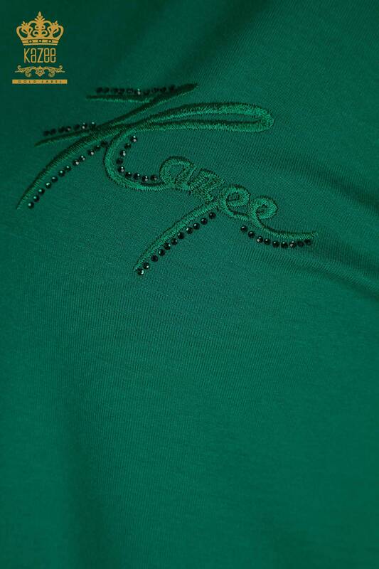 Оптовая Женская блузка с коротким рукавом зеленый - 79302 | КАZЕЕ