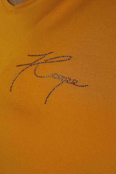 Оптовые женские блузки с длинным рукавом и круглым вырезом с надписями - 77962 | КАZЕЕ - Thumbnail
