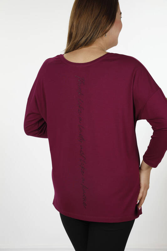 Оптовые женские блузки с длинным рукавом и круглым вырезом с надписями - 77962 | КАZЕЕ