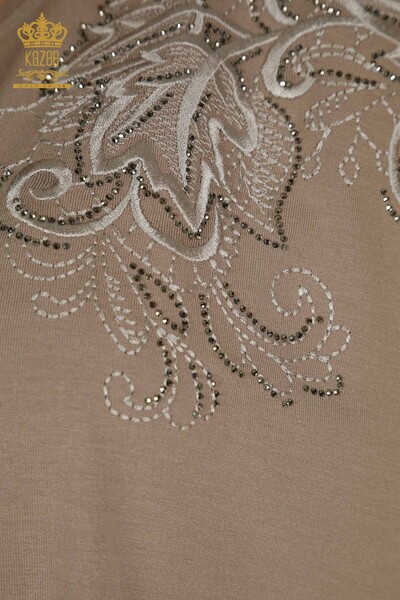 Женская блузка оптом с рисунком листьев норки - 79090 | КАZЕЕ - Thumbnail