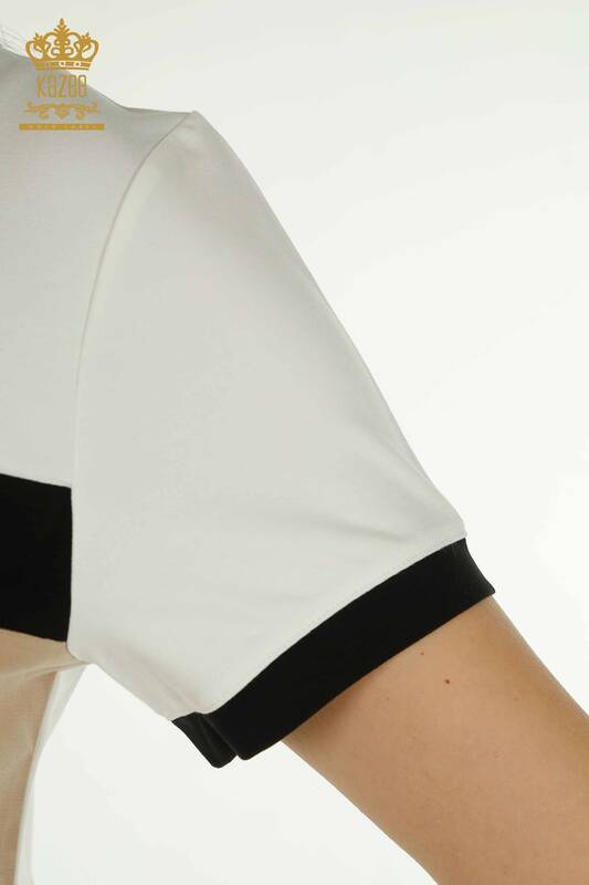 Женская блузка разноцветная экрю-бежевая оптом - 79498 | КАZEE