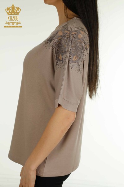 Оптовая женская блузка из норки с плечами - 79527 | КАZEE - Thumbnail