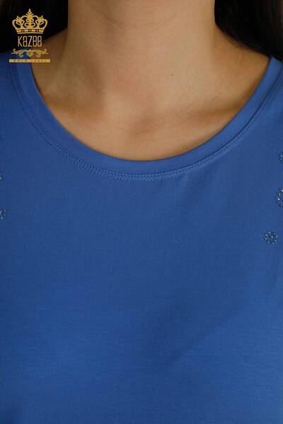 Женская блузка оптом из тюля с плечами и Саксами - 79456 | КАZEE - Thumbnail
