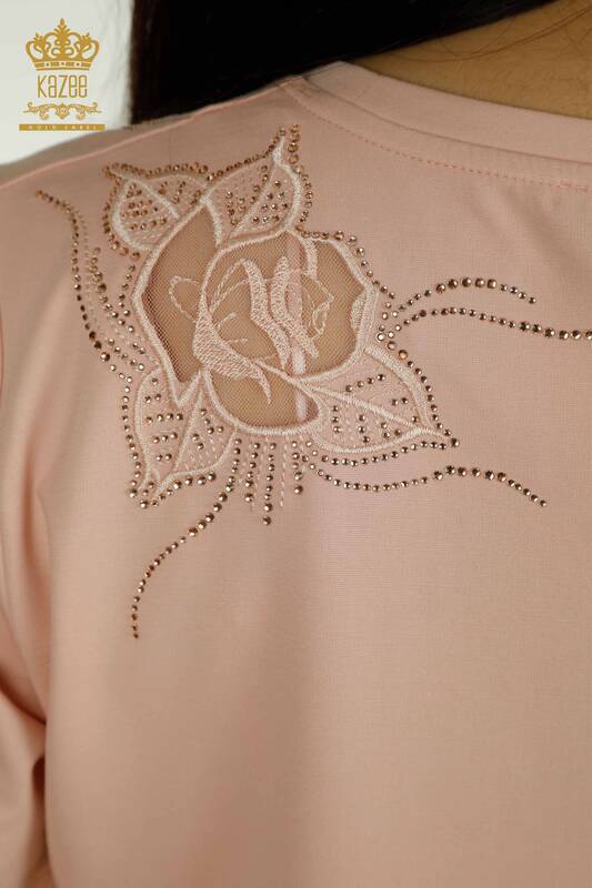 Женская блузка с вышивкой роз оптом - 79541 | КАZEE