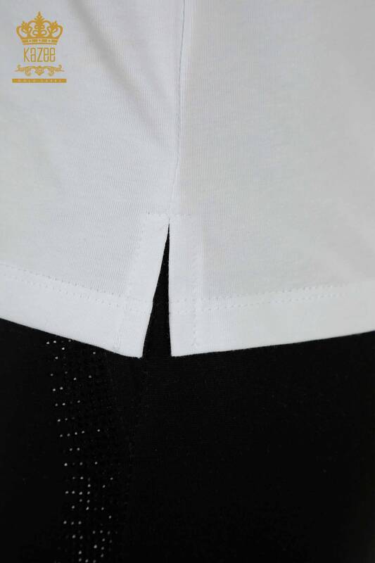 Женская блузка с вышивкой роз оптом, белая - 79867 | КАZEE