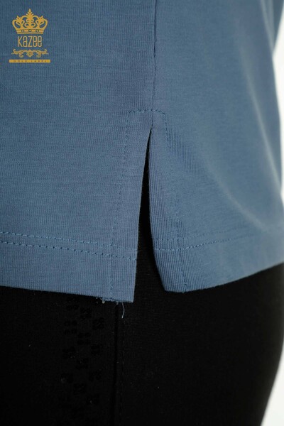 Женская блузка Индиго с коротким рукавом оптом - 79563 | КАZEE - Thumbnail
