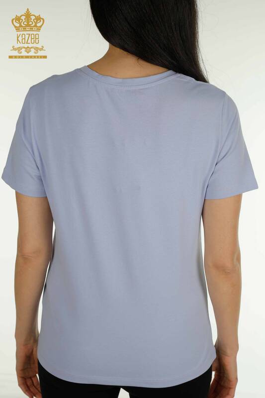 Женская блузка с коротким рукавом оптом, сиреневая - 79561 | КАZEE
