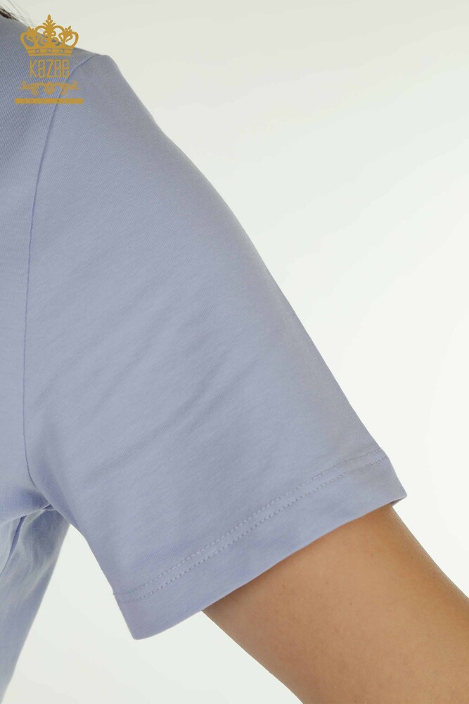 Женская блузка с коротким рукавом оптом, сиреневая - 79563 | КАZEE - 4