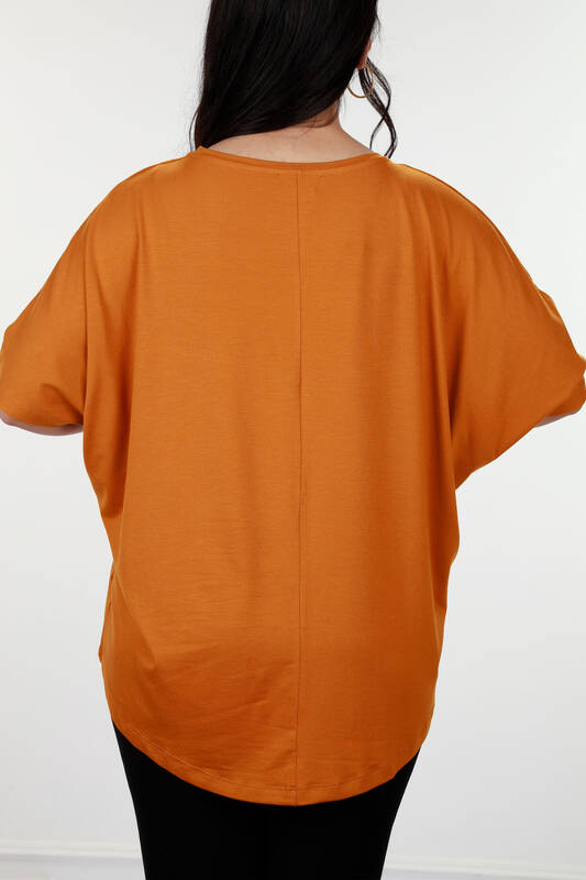 оптом Женская блузка с цветочным принтом и круглым вырезом - 78888 | КАZЕЕ