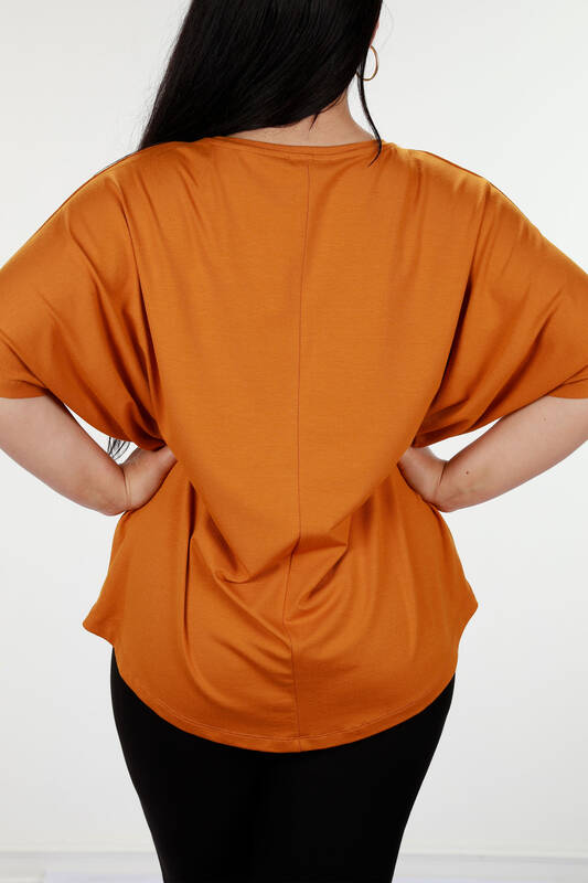 Женская блузка оптом с тигром и цветочными камнями - 78840 | КАZЕЕ