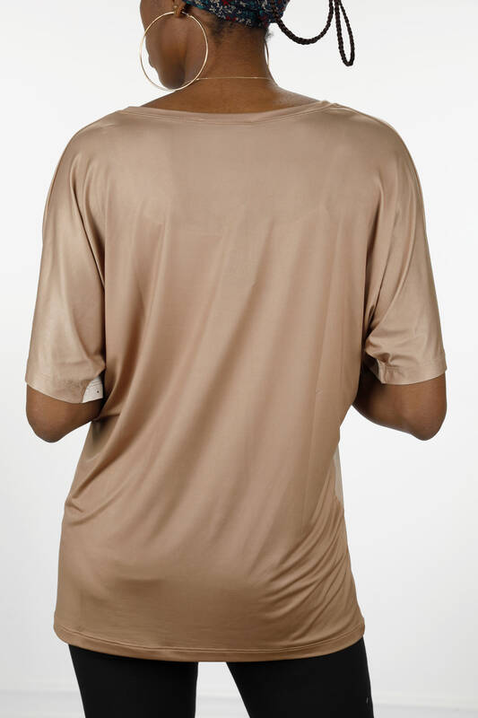 оптовая продажа женской блузки с цифровым принтом с переходом цвета с коротким рукавом - 12033 | КАZЕЕ