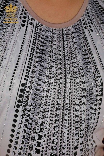 оптом женская блузка из норки с цифровым принтом - 77804 | КАZЕЕ - Thumbnail