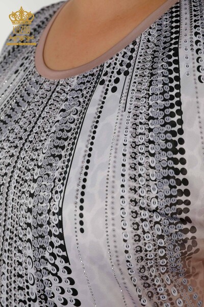 оптом женская блузка из норки с цифровым принтом - 77804 | КАZЕЕ - Thumbnail