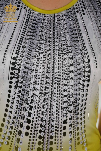 Женская блузка оптом с цифровой печатью Saffron - 77804 | КАZЕЕ - Thumbnail