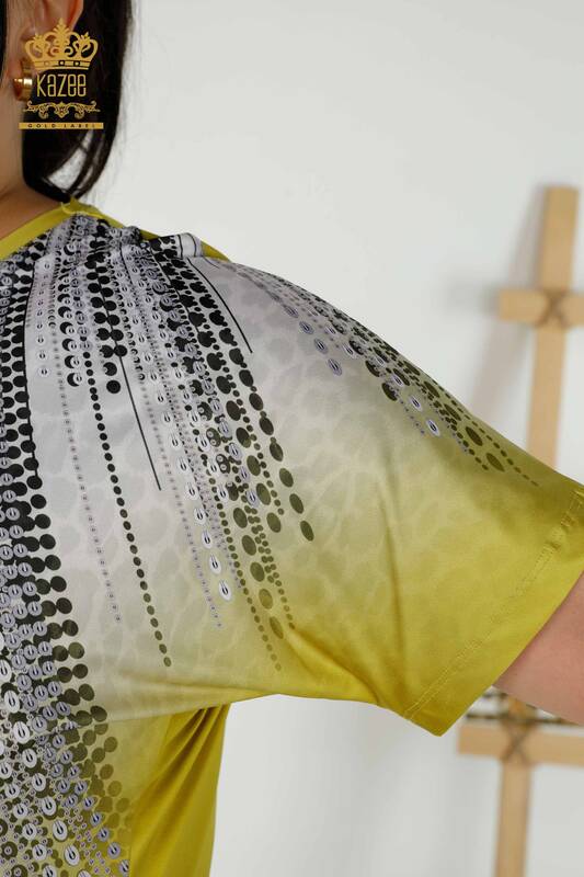 Женская блузка оптом с цифровой печатью Saffron - 77804 | КАZЕЕ