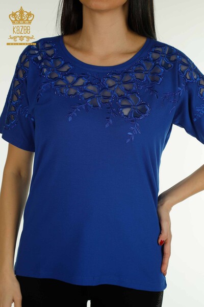 Женская блузка с цветочным узором Saks оптом - 79049 | КАZЕЕ - Thumbnail