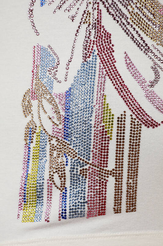 Оптовая торговля женщинами из чесаного хлопка с цветочным и каменным узором - 77762 | КАZЕЕ