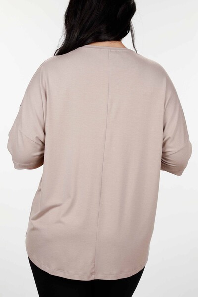 оптом женская блузка с цветочной вышивкой камнем - 78898 | КАZЕЕ - Thumbnail