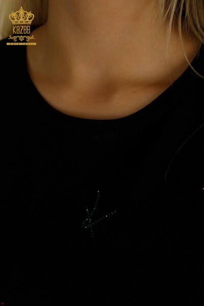 Женский вязаный свитер оптом, американская модель черного цвета - 30335 | КАZEE - Thumbnail