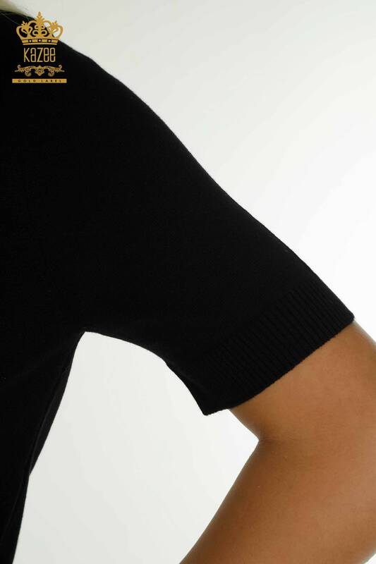 Женский вязаный свитер оптом, американская модель черного цвета - 30335 | КАZEE