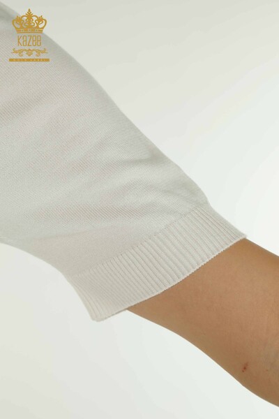 Женский вязаный свитер оптом, американская модель экрю - 30686 | КАZEE - 5