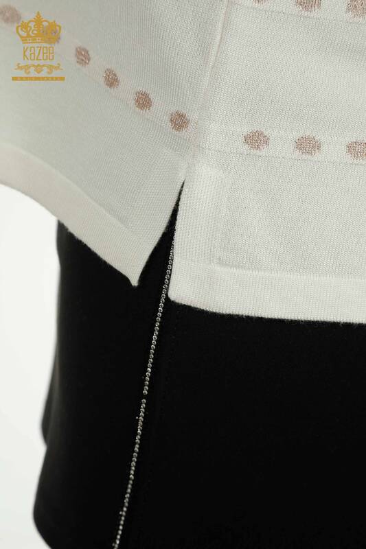 Женский вязаный свитер оптом американская модель экрю - 30794 | КАZEE