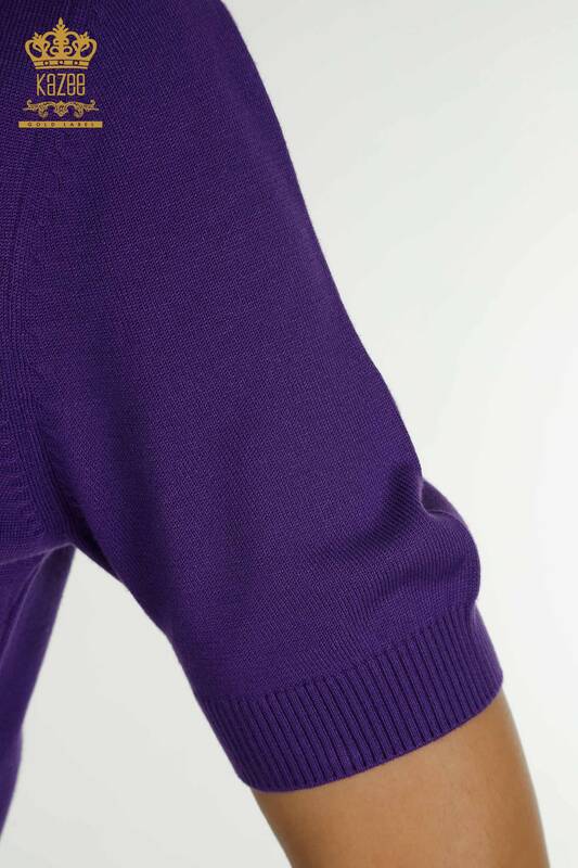 Женский вязаный свитер оптом Американская модель Фиолетовый - 15943 | КАZEE