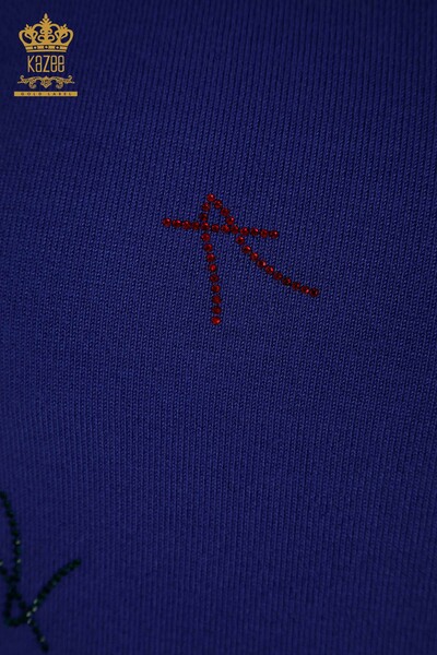 Женский вязаный свитер оптом Американская модель Фиолетовый - 30335 | КАZEE - Thumbnail