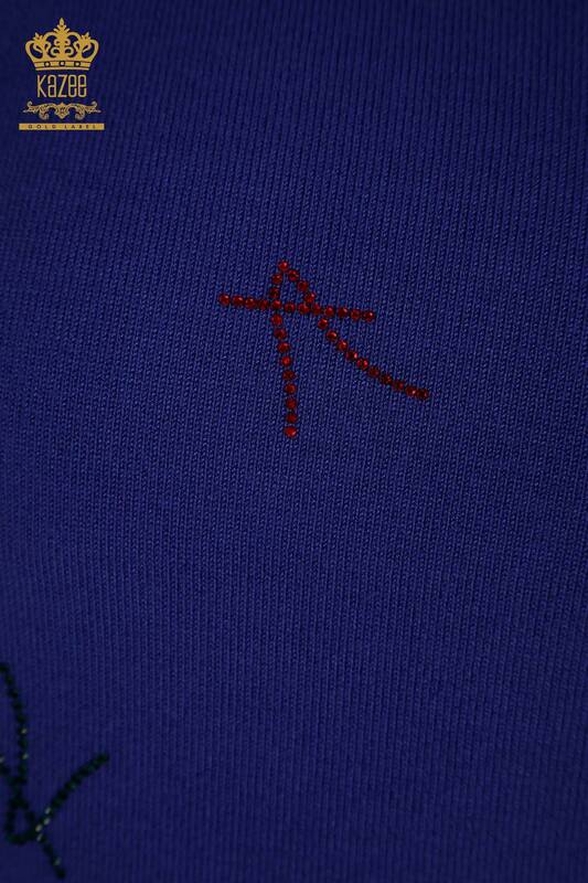 Женский вязаный свитер оптом Американская модель Фиолетовый - 30335 | КАZEE