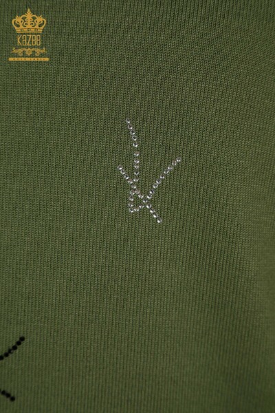 Женский вязаный свитер оптом, американская модель цвета хаки - 30335 | КАZEE - Thumbnail