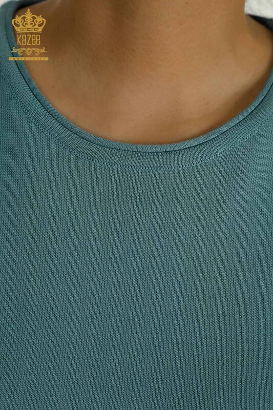 Женский вязаный свитер оптом Американская модель Мятный - 15943 | КАZEE