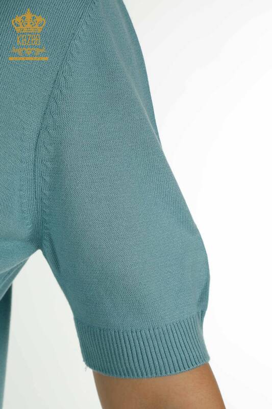 Женский вязаный свитер оптом Американская модель Мятный - 15943 | КАZEE