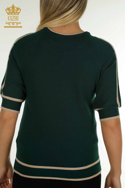 Женский вязаный свитер оптом, американская модель, темно-зеленый - 30790 | КАZEE - Thumbnail