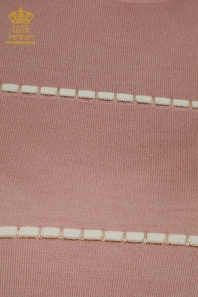 Женский вязаный свитер оптом, американская модель Пудра - 30355 | Кazee - Thumbnail