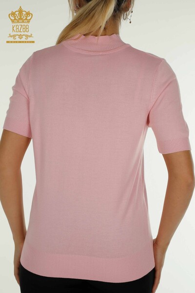 Женский вязаный свитер оптом Американская модель Розовый - 14541 | КАZEE - Thumbnail