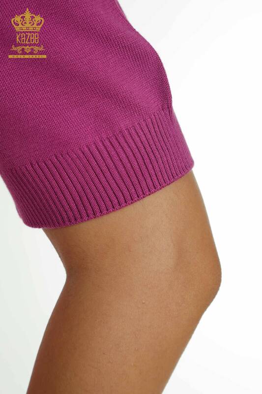 Женский вязаный свитер оптом Американская модель Сиреневый - 15943 | КАZEE