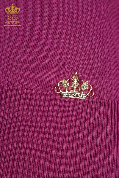 Женский вязаный свитер оптом Американская модель Сиреневый - 15943 | КАZEE - Thumbnail