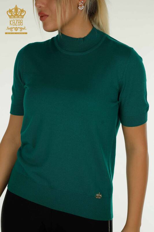 Женский вязаный свитер оптом Американская модель Зеленый - 14541 | КАZEE