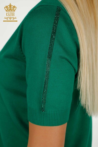 Женский вязаный свитер оптом, американская модель зеленого цвета - 30326 | КАZEE - Thumbnail