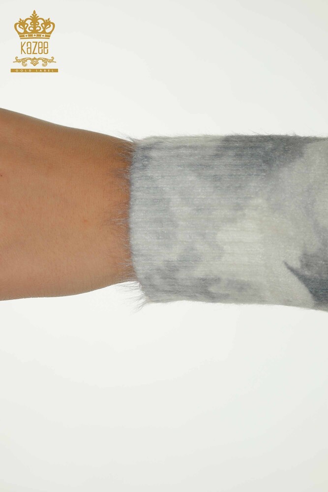 Женский вязаный свитер оптом из ангоры с цифровым принтом - 40040 | КАZEE - 7