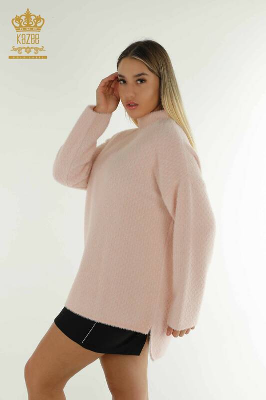 Женский вязаный свитер оптом из ангоры, розовый - 30446 | КАZEE