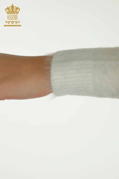 Женский вязаный свитер оптом из ангоры с цифровой печатью - 40042 | КАZEE - Thumbnail