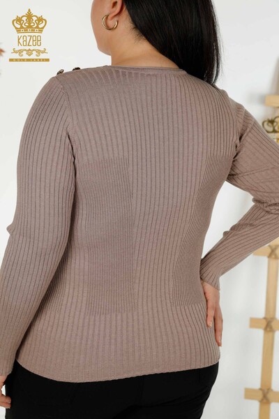 Женский свитер с пуговицами из норки оптом - 30045 | КАZEE - Thumbnail