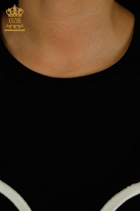 Женская туника с карманами оптом, черная - 2402-231019 | S&M