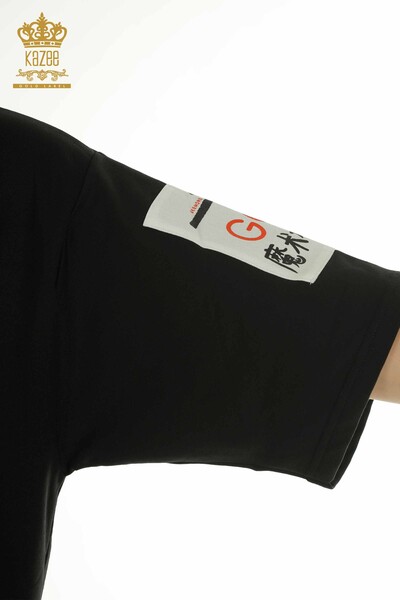 Женская туника с карманами оптом, черная - 2402-231019 | S&M - Thumbnail