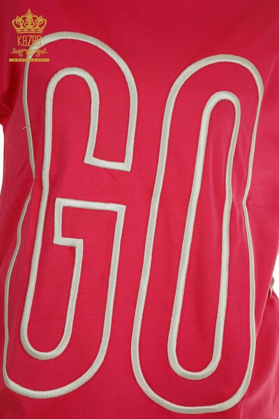 Женская туника с карманами оптом, розовая - 2402-231019 | S&M - Thumbnail (2)