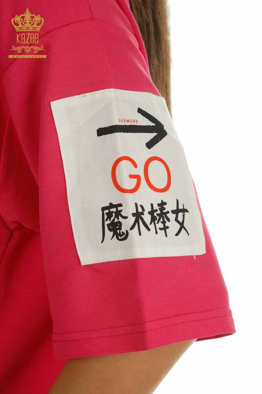 Женская туника с карманами оптом, розовая - 2402-231019 | S&M