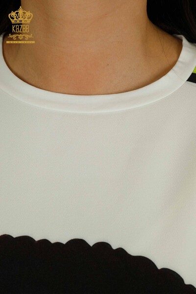 Женская туника с коротким рукавом оптом, фисташково-зеленая - 2402-231021 | S&M - Thumbnail