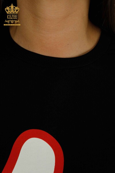 Женская туника с надписью оптом, черная - 2402-231026 | S&M - Thumbnail