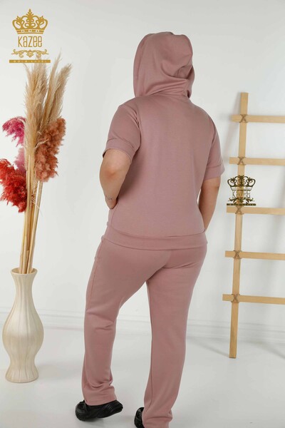 Женский спортивный костюм оптом с капюшоном из сушеной розы - 20392 | КАZЕЕ - Thumbnail